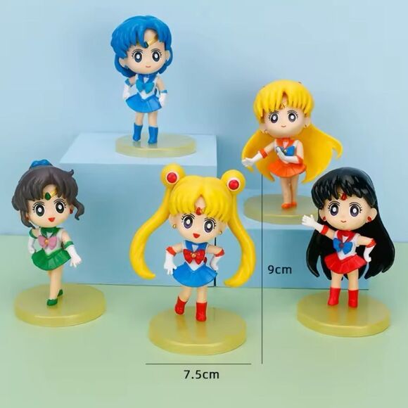 Sailor Moon Team Q Version Anime Action Figure New - Picture 2 of 4